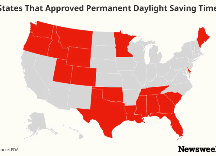 Permanent Daylight Saving Time: Map Shows Which States Approved Change - Newsweek featured image